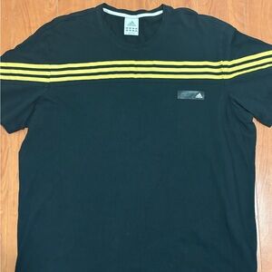 Adidas Men's Tee with Yellow Stripes